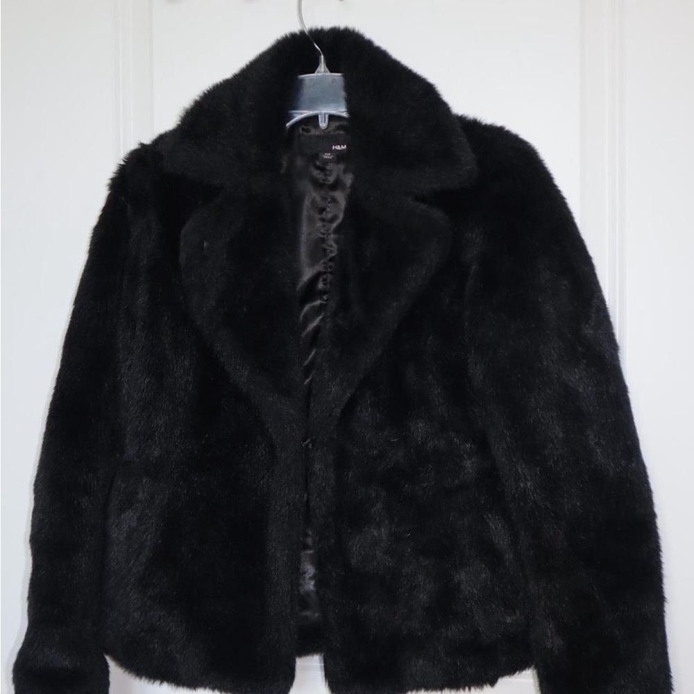 H&M Black Teddy Jacket